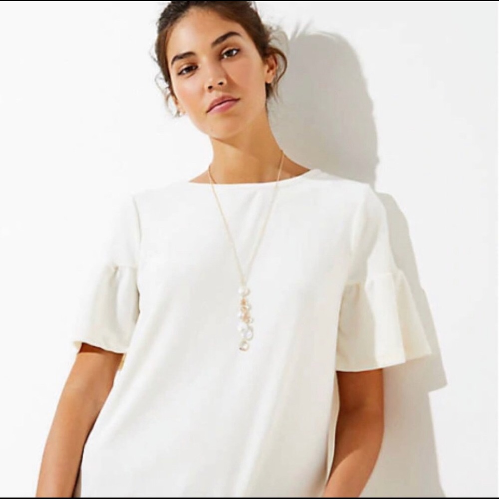 Loft velvet bell sleeve top